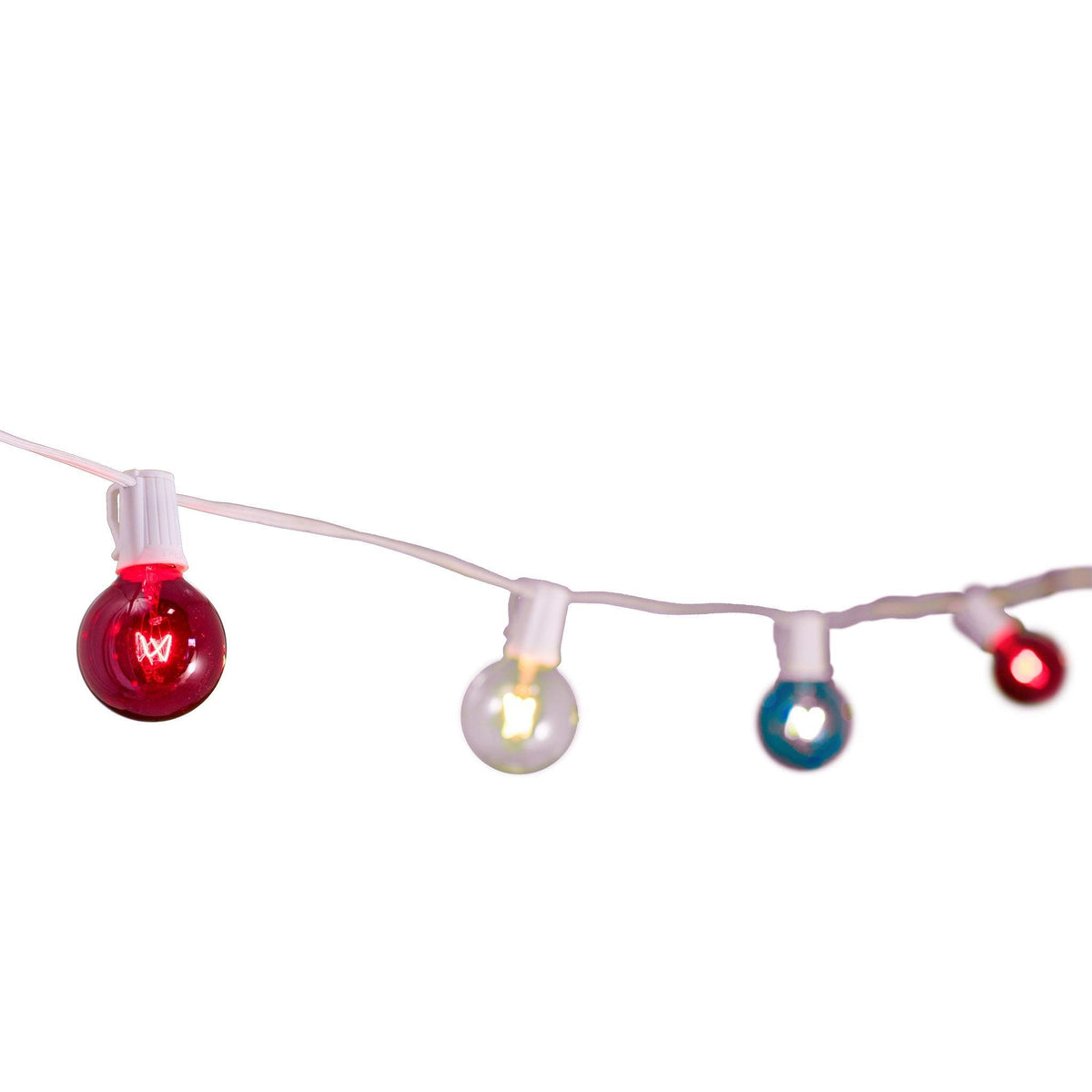 Lee Display's brand new 4th Of July G50 Globe Patio String Lights Set on sale now for the holiday season. Shop at leedisplay.com