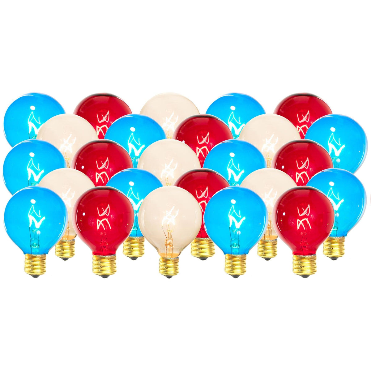 Lee Display's brand new 4th Of July G50 Globe Patio String Lights Set on sale now for the holiday season. Shop at leedisplay.com