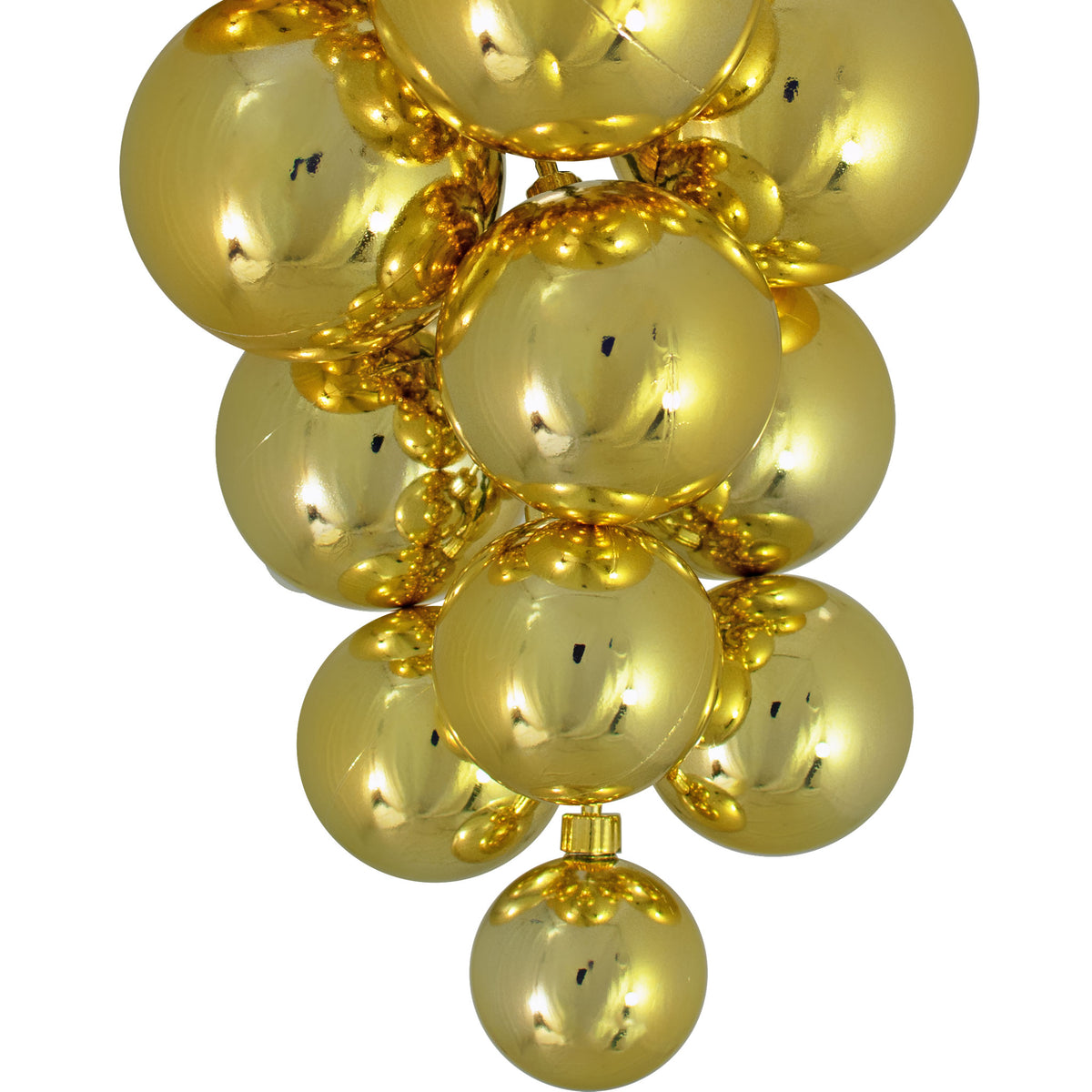 The Palm Springs Ball Cluster comes with a bunch of shiny gold plastic ball ornaments.