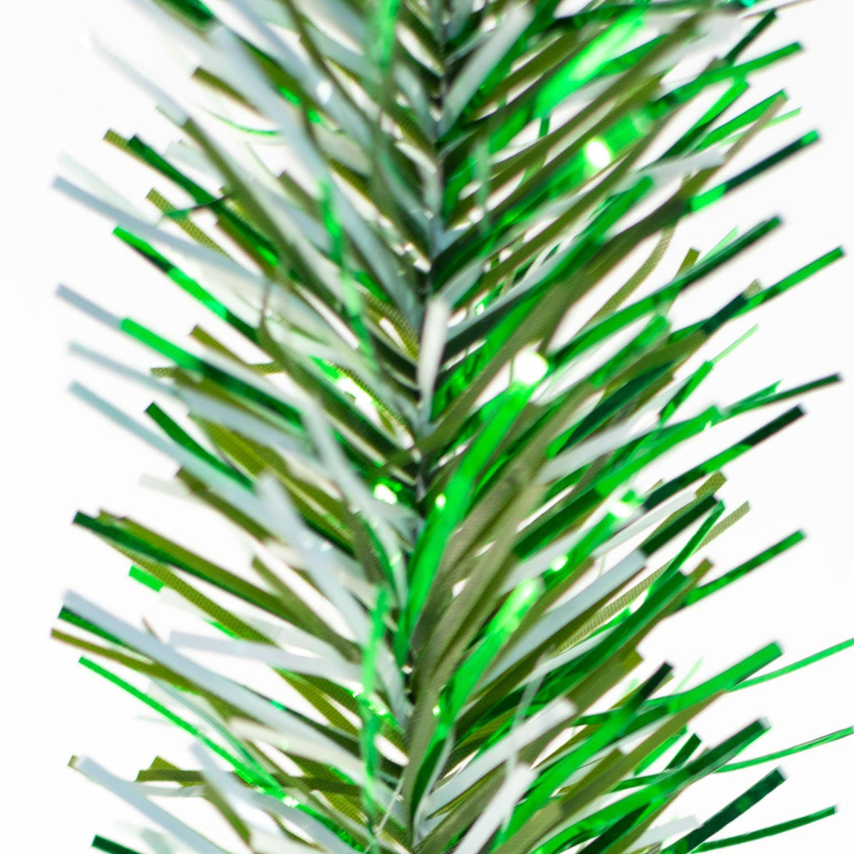 Lee Display's brand new 25ft Alpine Green and White Tinsel Garlands and Fringe Embellishments on sale at leedisplay.com