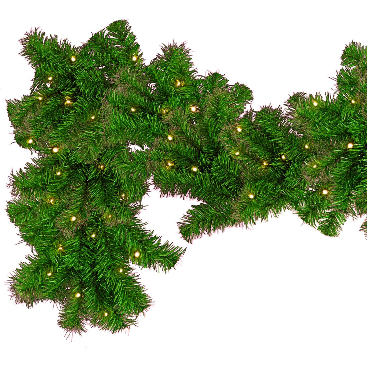 6FT Pre-Lit Alpine Green Brush Garland on sale at leedisplay.com.  Comes with LED Lights