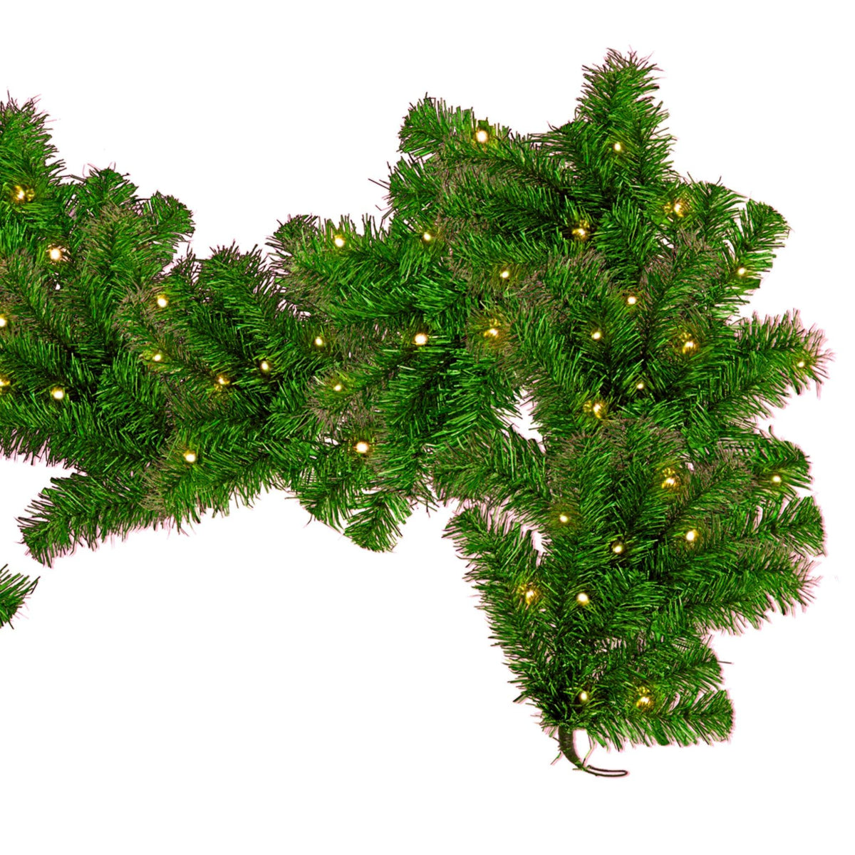 6FT Pre-Lit Alpine Green Brush Garland on sale at leedisplay.com.  Comes with lights pre-strung