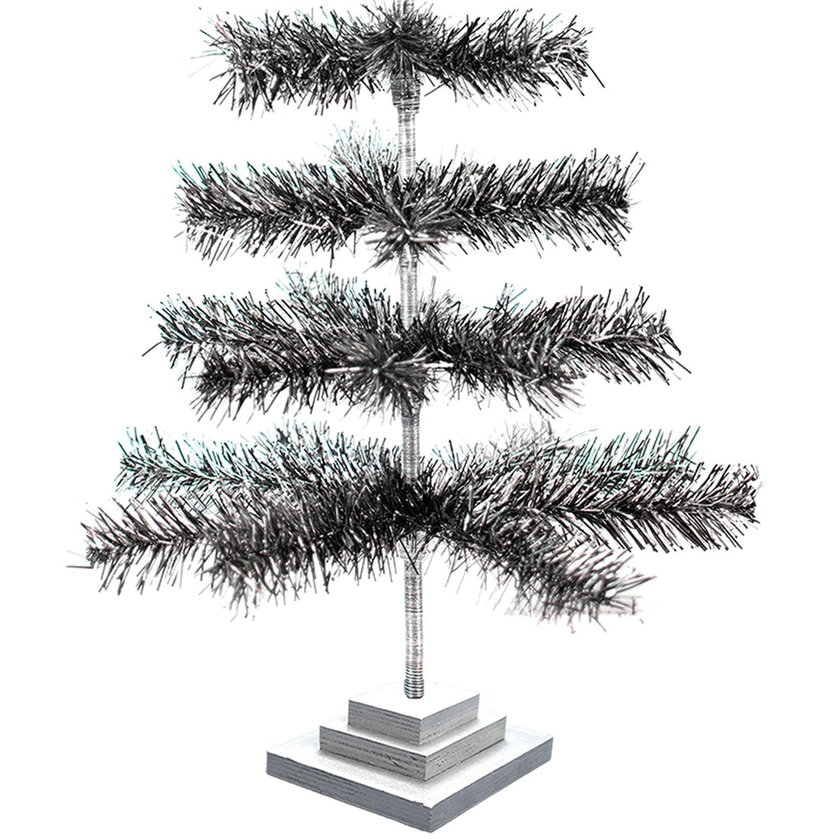 Black & Silver Firework Tinsel Tree - Lee Display