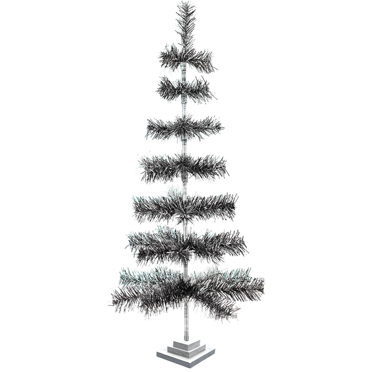 Black & Silver Firework Tinsel Tree - Lee Display