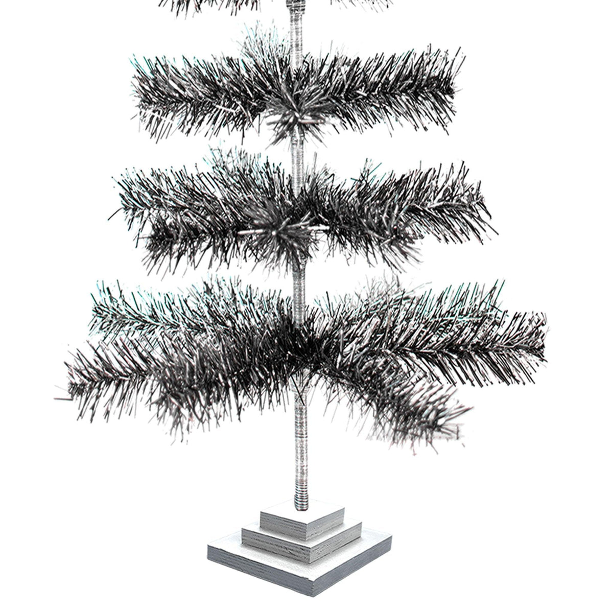 Black & Silver Firework Tinsel Tree - Lee Display