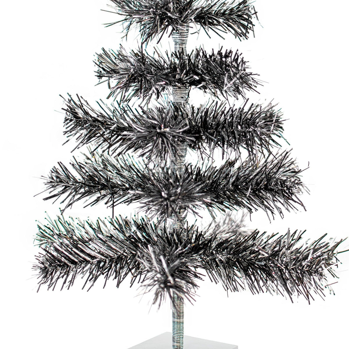 Black & Silver Firework Tinsel Tree - Lee Display