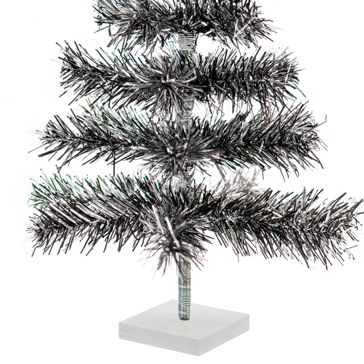 Black & Silver Firework Tinsel Tree - Lee Display