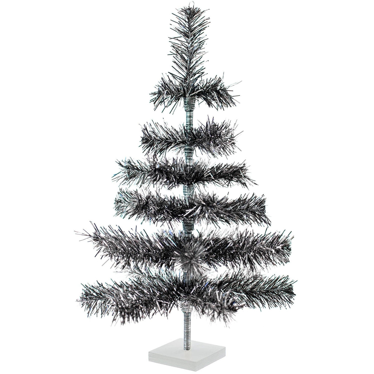 Black & Silver Firework Tinsel Tree - Lee Display