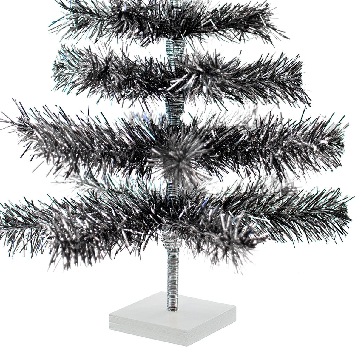 Black & Silver Firework Tinsel Tree - Lee Display