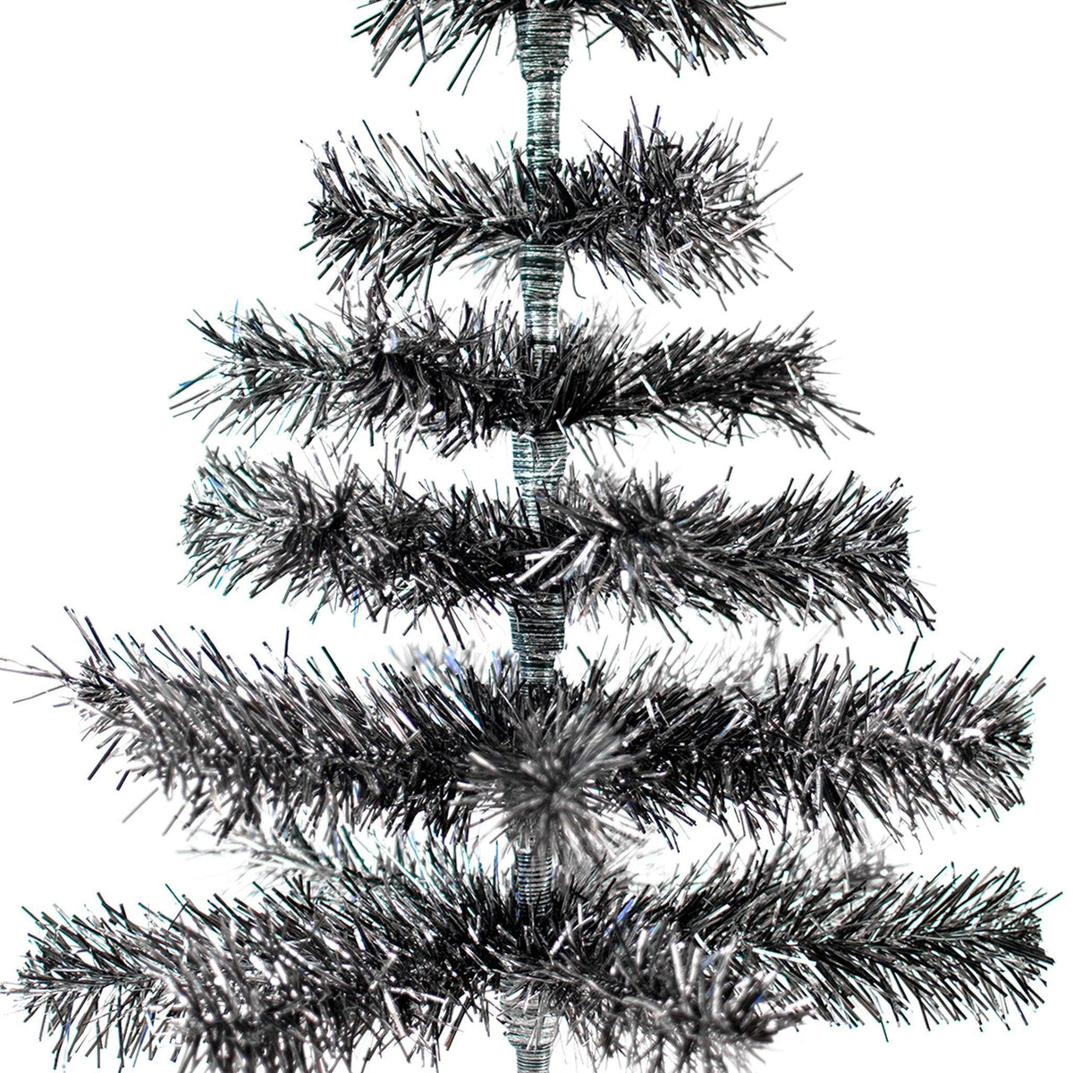 Black & Silver Firework Tinsel Tree - Lee Display