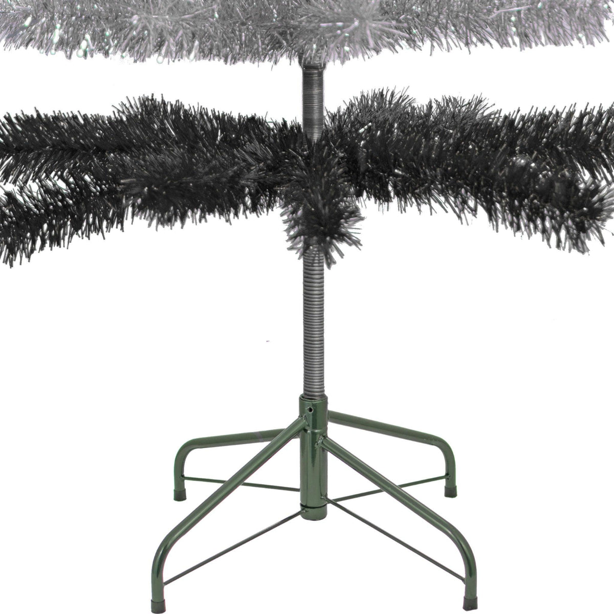 Black & Silver Layered Tinsel Christmas Trees!    Decorate for the holidays with a Shiny Black and Metallic Silver retro-style Christmas Tree.  On sale now at leedisplay.com