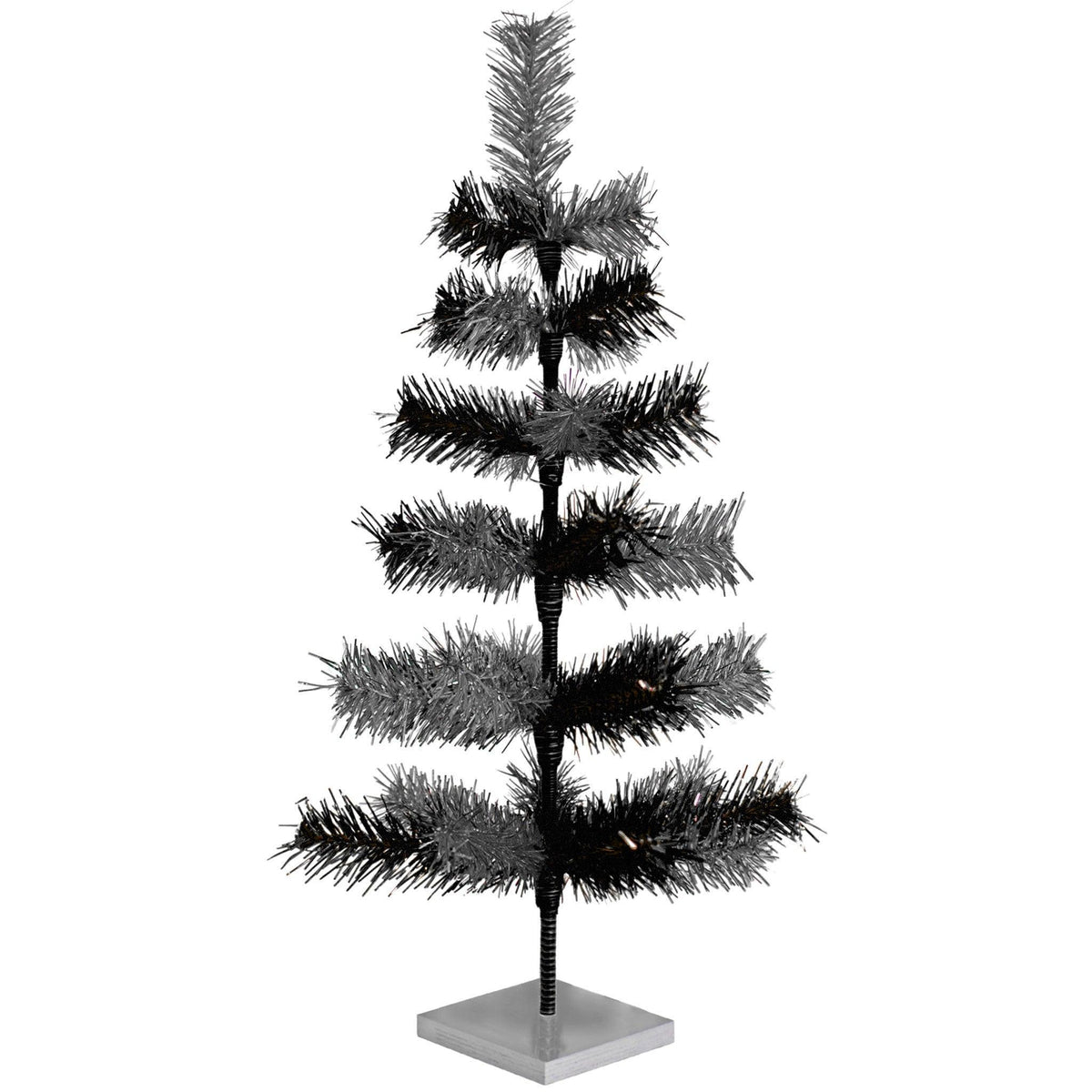 Black & Silver Mixed Tinsel Tree - Lee Display