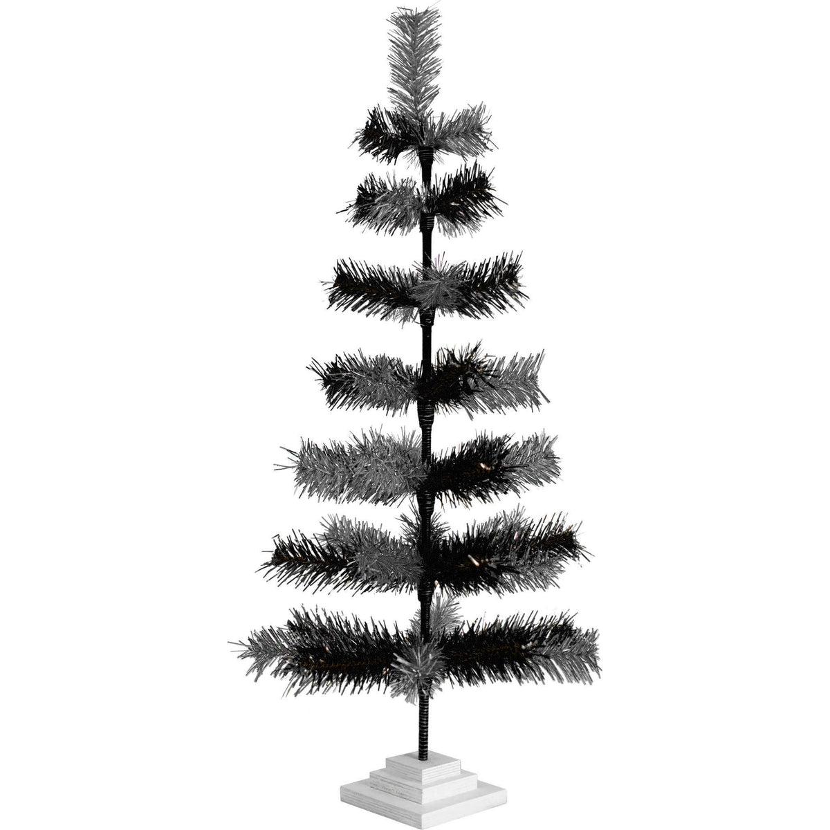 Black & Silver Mixed Tinsel Tree - Lee Display