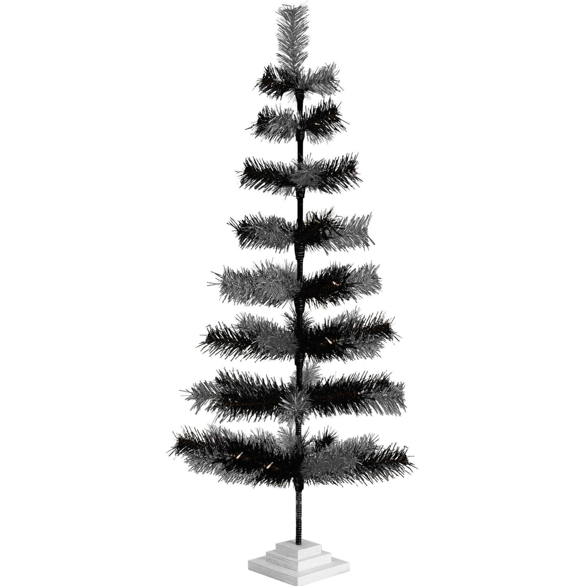 Black & Silver Mixed Tinsel Tree - Lee Display