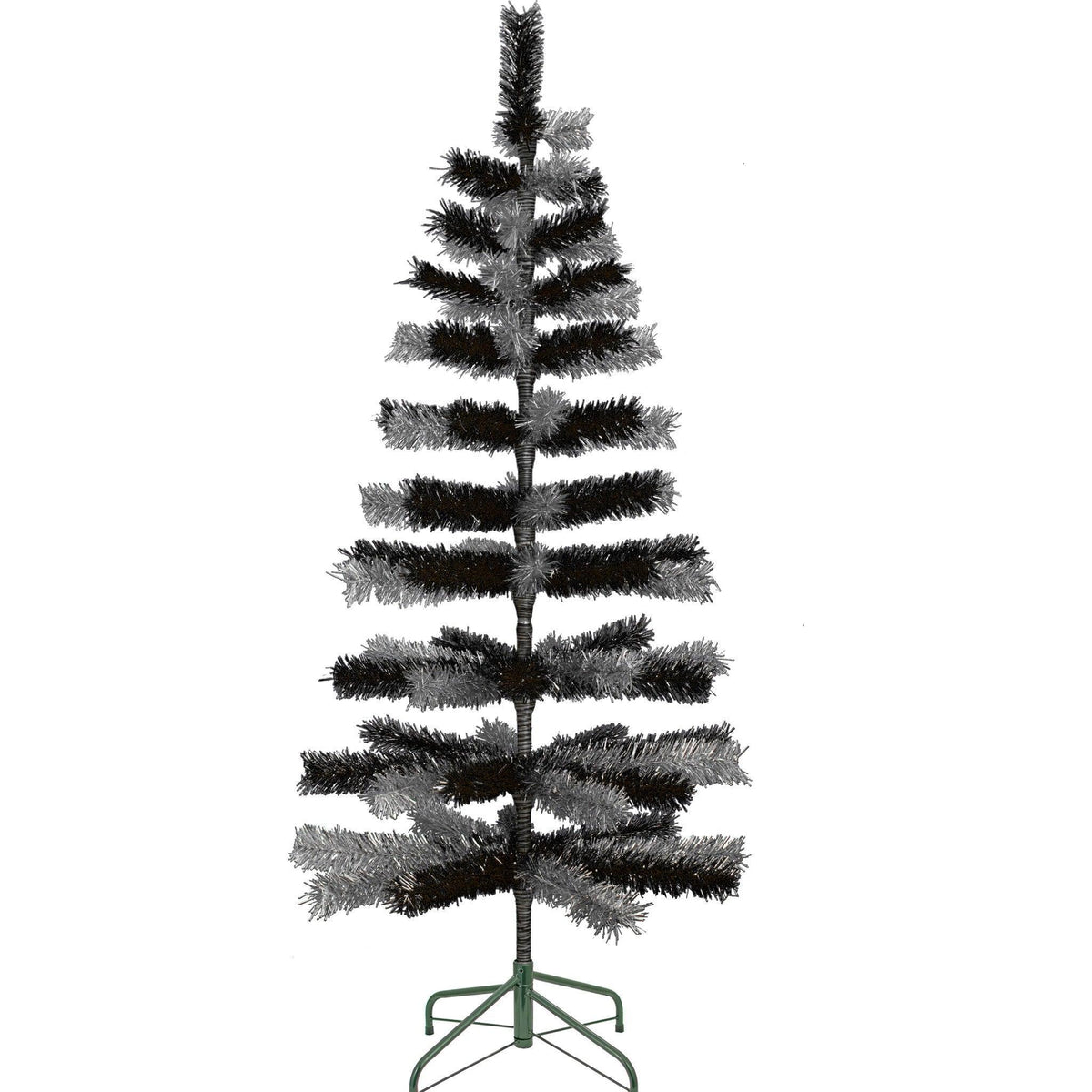 Black & Silver Mixed Tinsel Tree - Lee Display