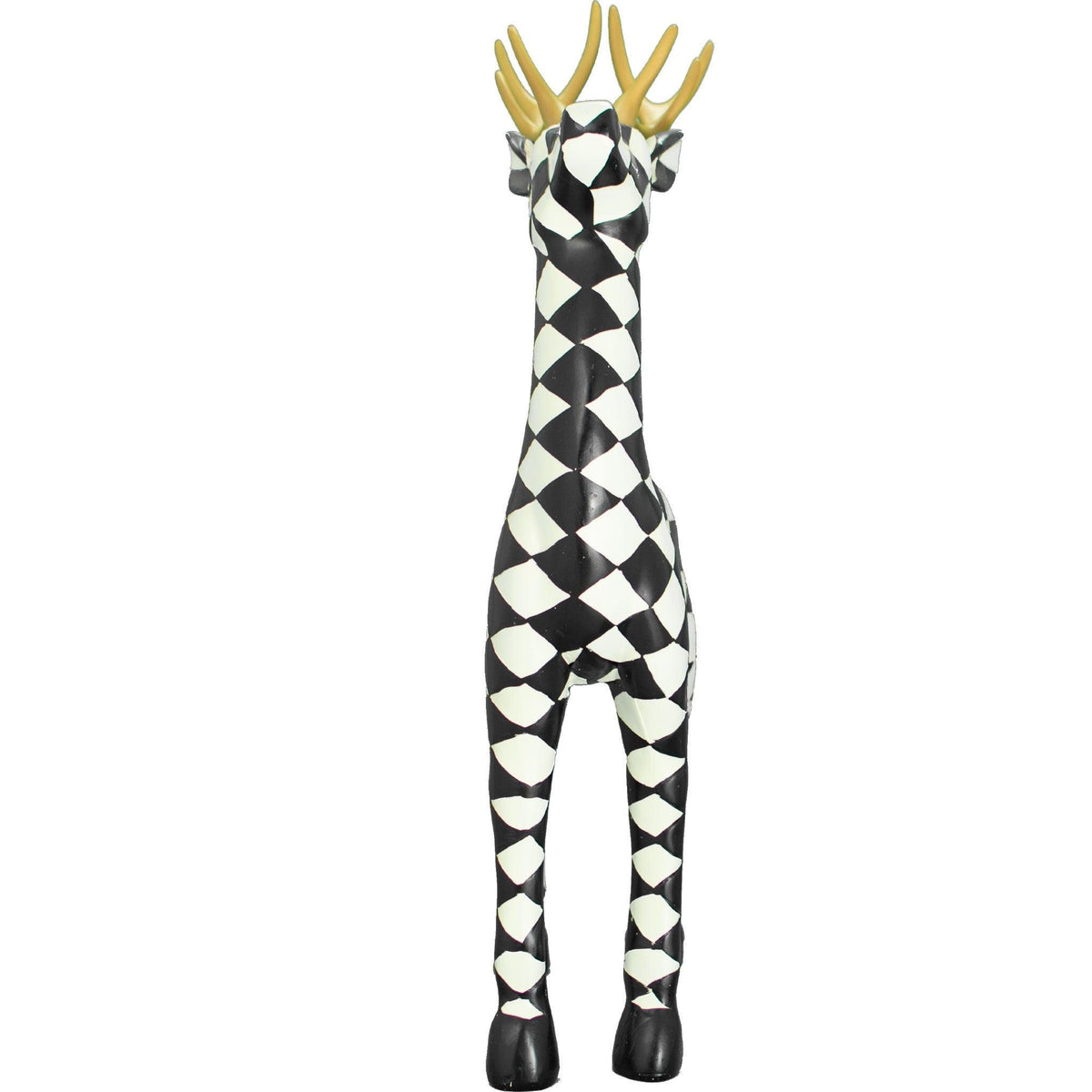 Lee Display's Brand New Black and White Checkered Standing Reindeer on Sale and Available for Rent at leedisplay.com