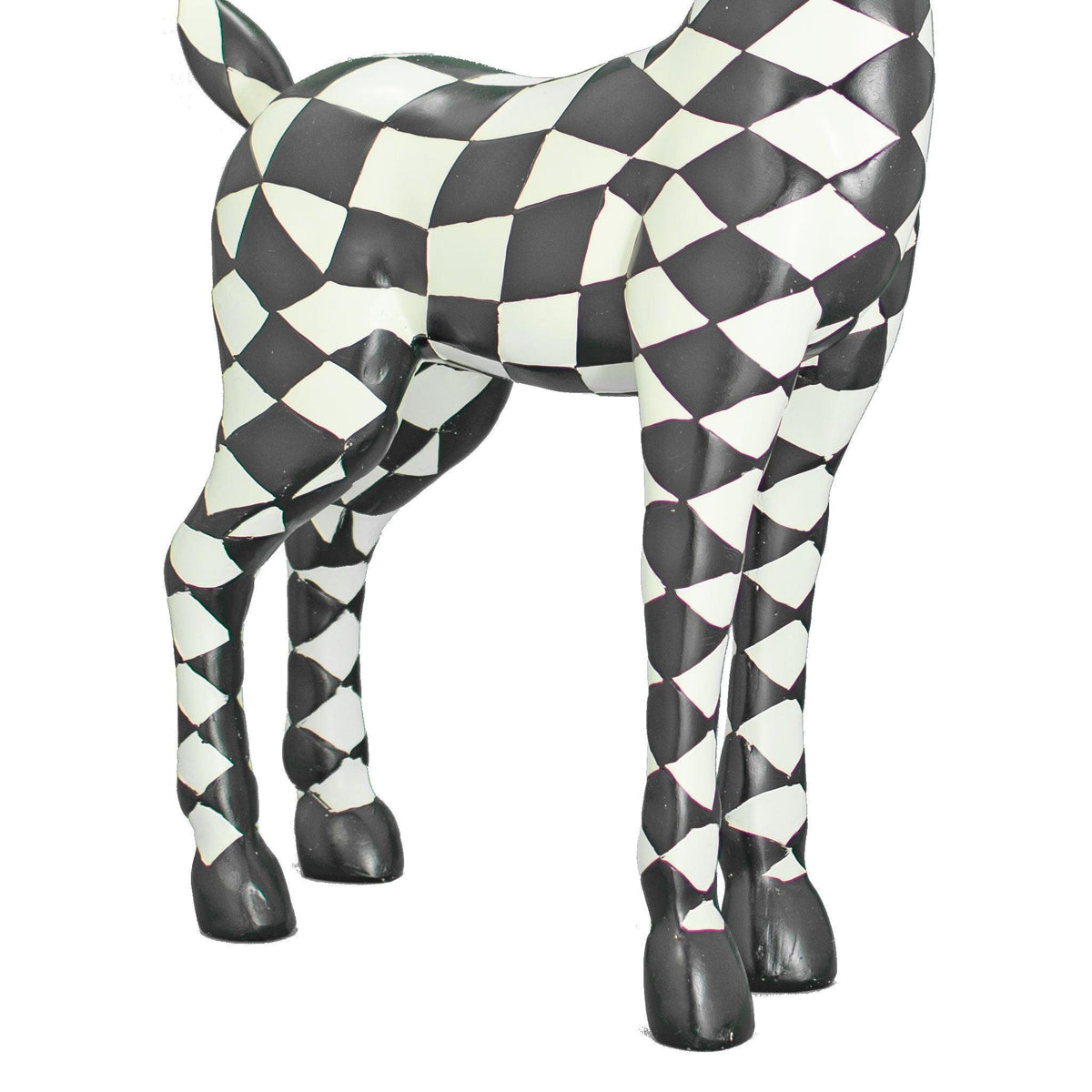 Lee Display's Brand New Black and White Checkered Standing Reindeer on Sale and Available for Rent at leedisplay.com