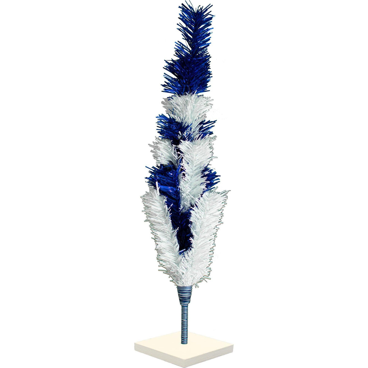 18in - 5FT Tall Blue & White Layered Tinsel Christmas Trees on sale at leedispay.com