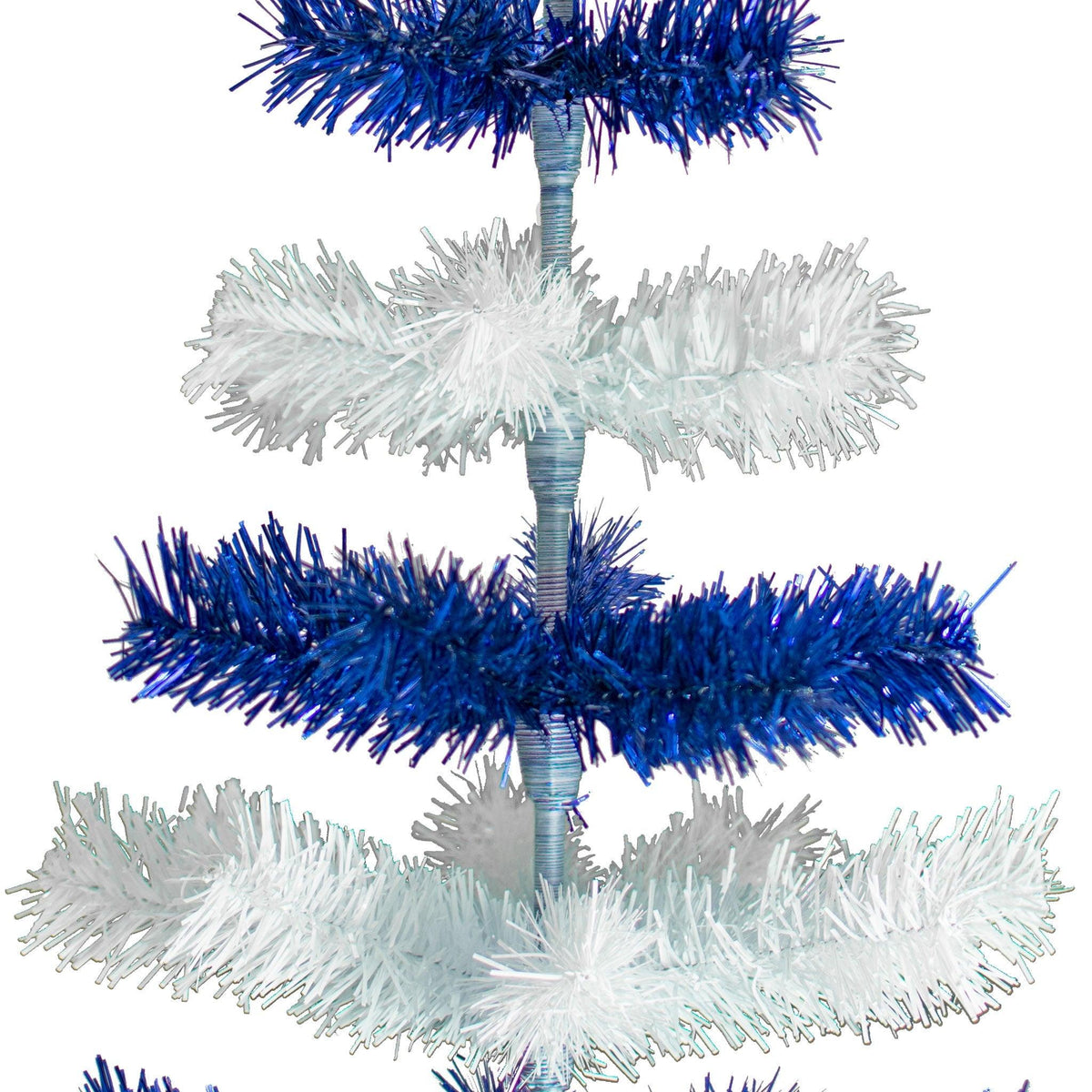 18in - 5FT Tall Blue & White Layered Tinsel Christmas Trees on sale at leedispay.com