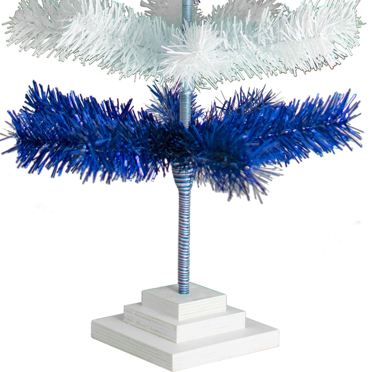 18in - 5FT Tall Blue & White Layered Tinsel Christmas Trees on sale at leedispay.com