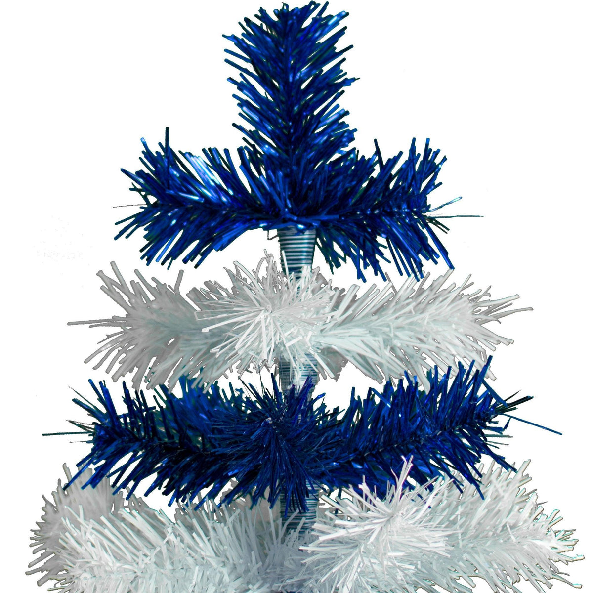 18in - 5FT Tall Blue & White Layered Tinsel Christmas Trees on sale at leedispay.com