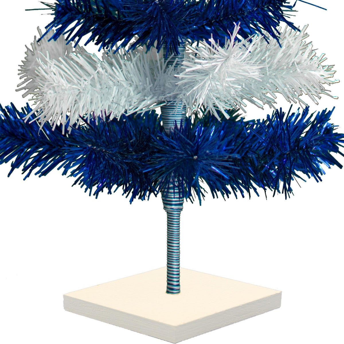 18in - 5FT Tall Blue & White Layered Tinsel Christmas Trees on sale at leedispay.com