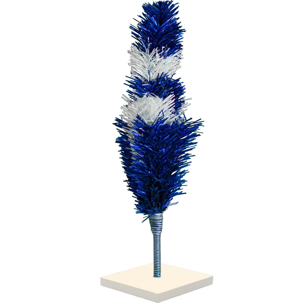 18in - 5FT Tall Blue & White Layered Tinsel Christmas Trees on sale at leedispay.com