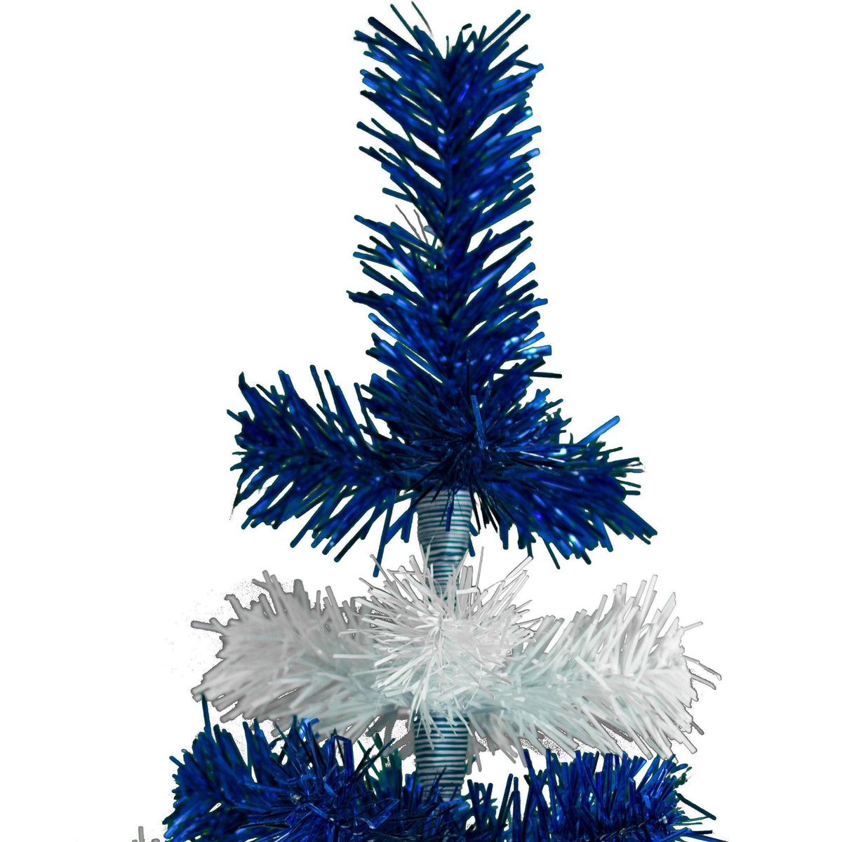 18in - 5FT Tall Blue & White Layered Tinsel Christmas Trees on sale at leedispay.com