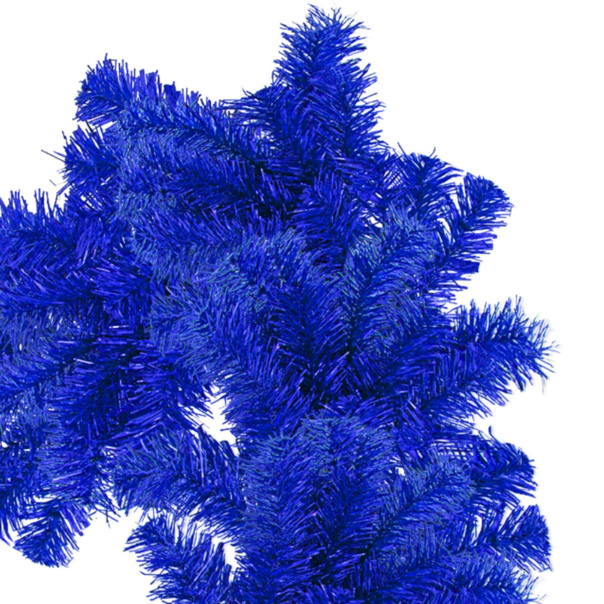 Lee Display's brand new 6FT Blue Tinsel Christmas Garlands on sale at leedisplay.com.  Corner photo