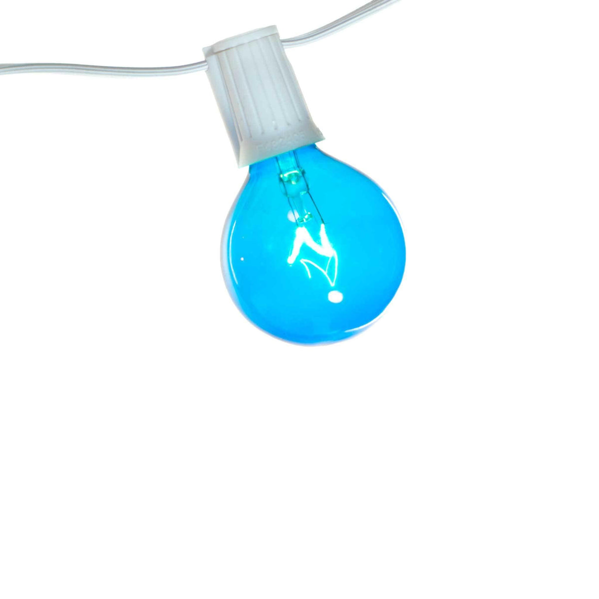 1 Box of 25 of brand new transparent Blue G50 Globe Light Bulbs Replace your old bulbs today at leedisplay.com