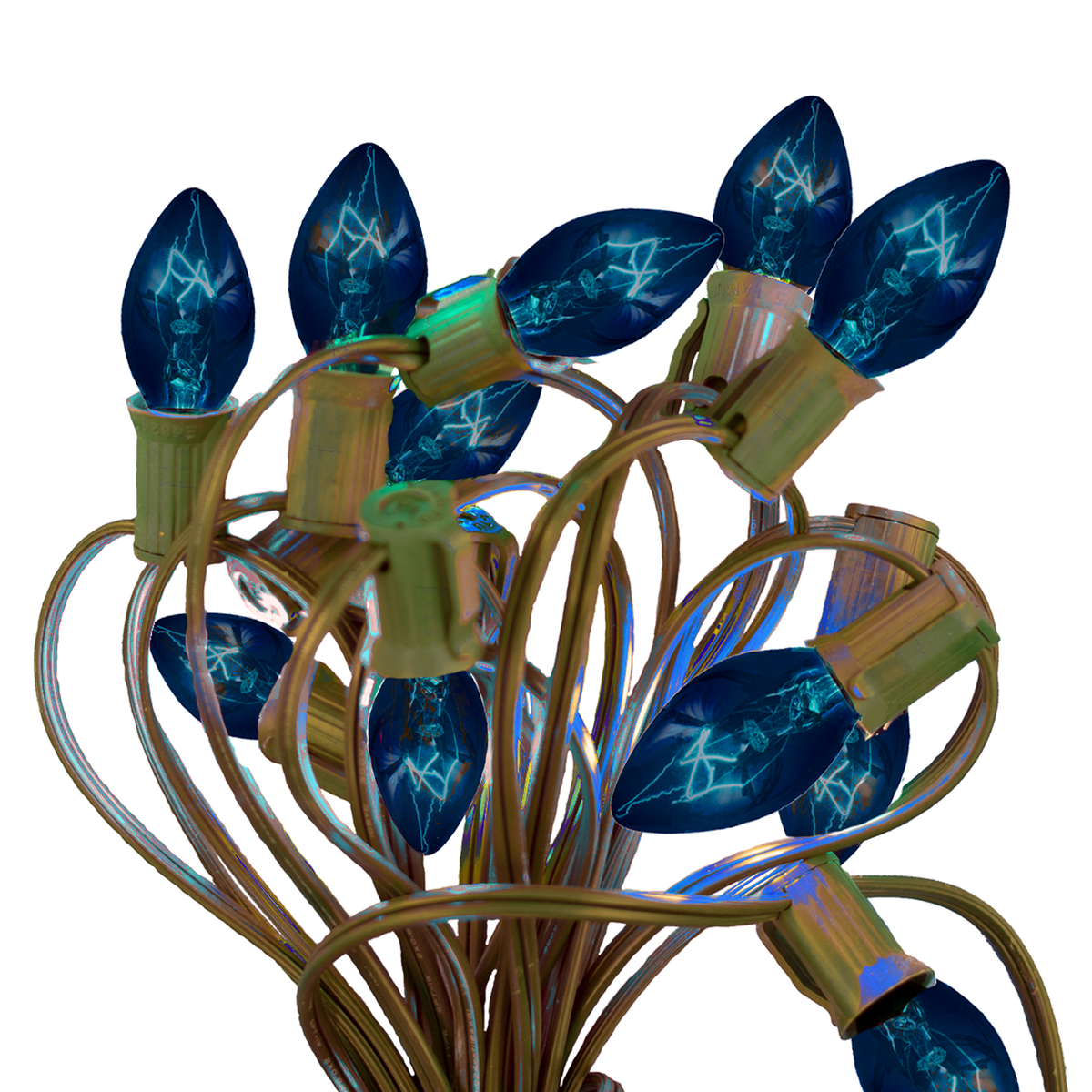 C-7 & C-9 Transparent Blue Christmas Light Bulbs.  Replace your old bulbs with a set of brand new Candelabra Lights.  Shop now at leedisplay.com