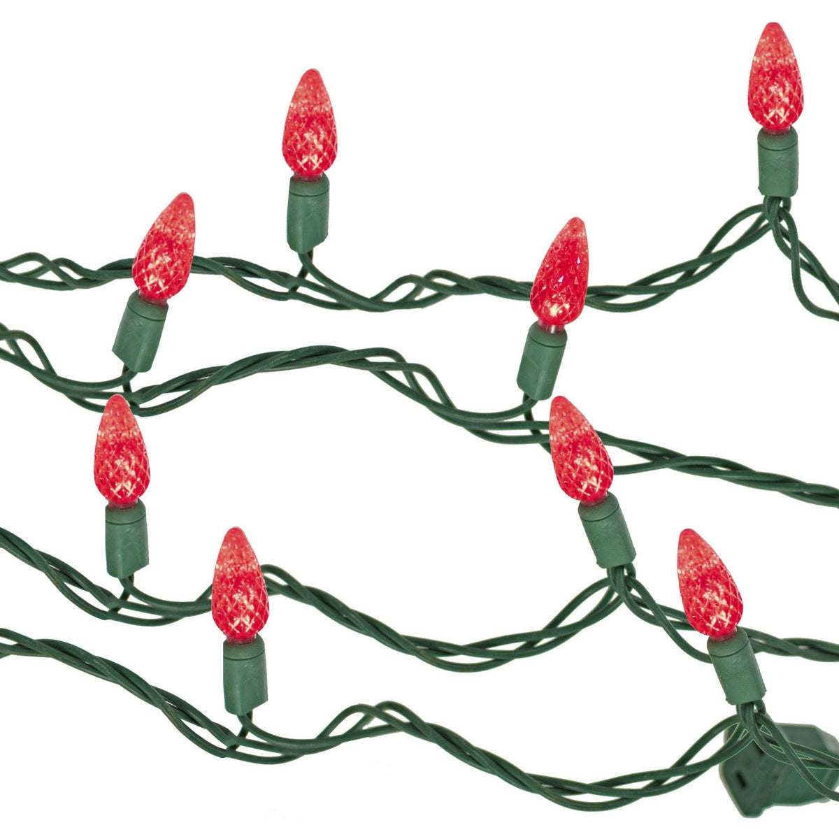 Purchase a brand new set of Lee Display's C6 LED Red Christmas String Lights with Green Wire at leedisplay.com