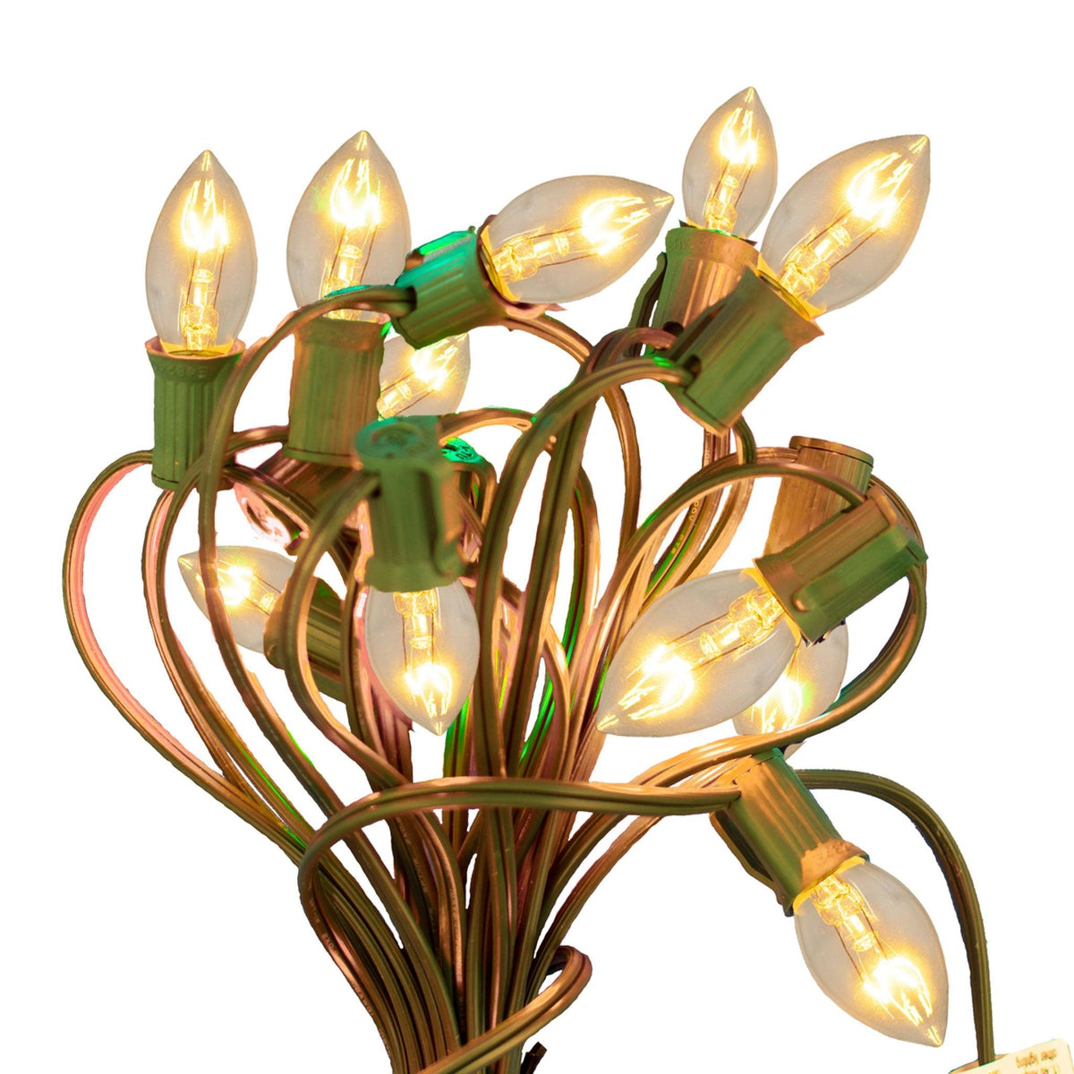 C-7 & C-9 Clear Christmas Light Bulbs.  Replace your old bulbs with a set of brand new Candelabra Lights.  On sale at leedisplay.com