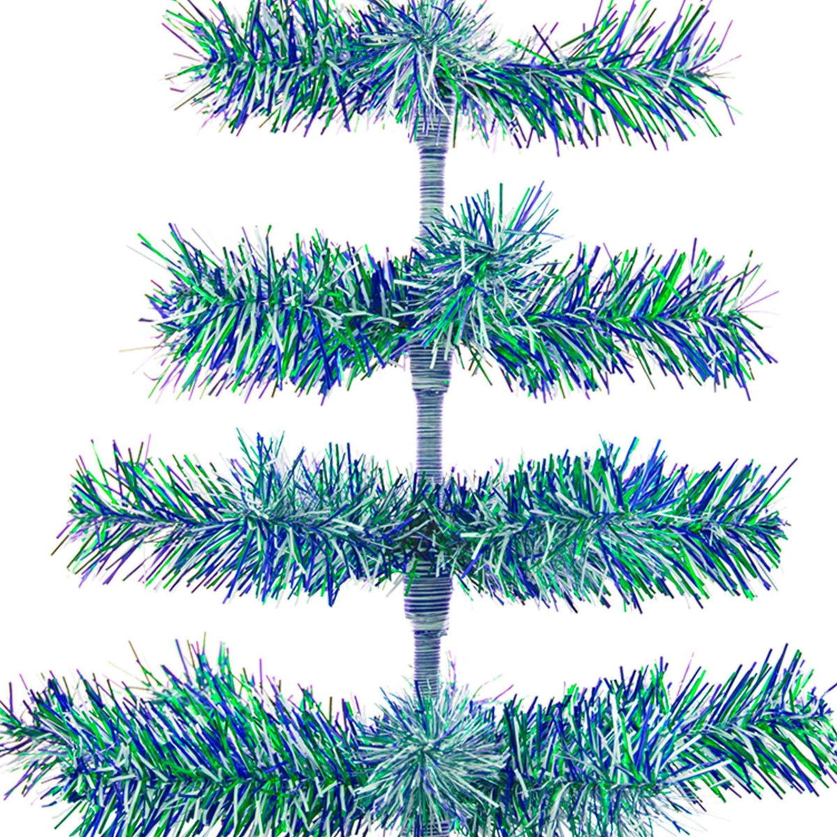 Earth Day-themed Multicolor Christmas Trees made by hand in the USA!  Decorate your holidays with a classic Tinsel Christmas Tree on sale at leedisplay.com