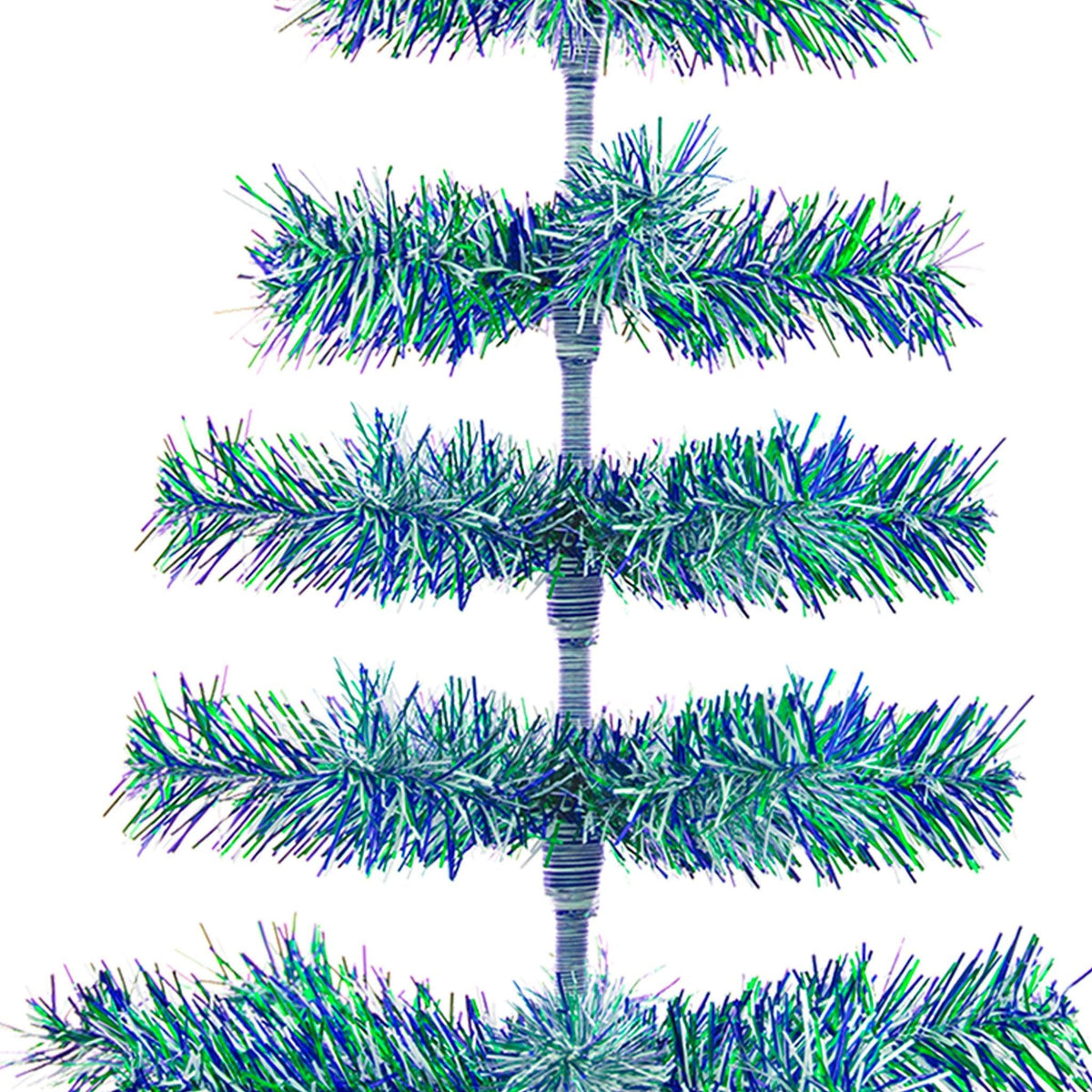 Earth Day-themed Multicolor Christmas Trees made by hand in the USA!  Decorate your holidays with a classic Tinsel Christmas Tree on sale at leedisplay.com