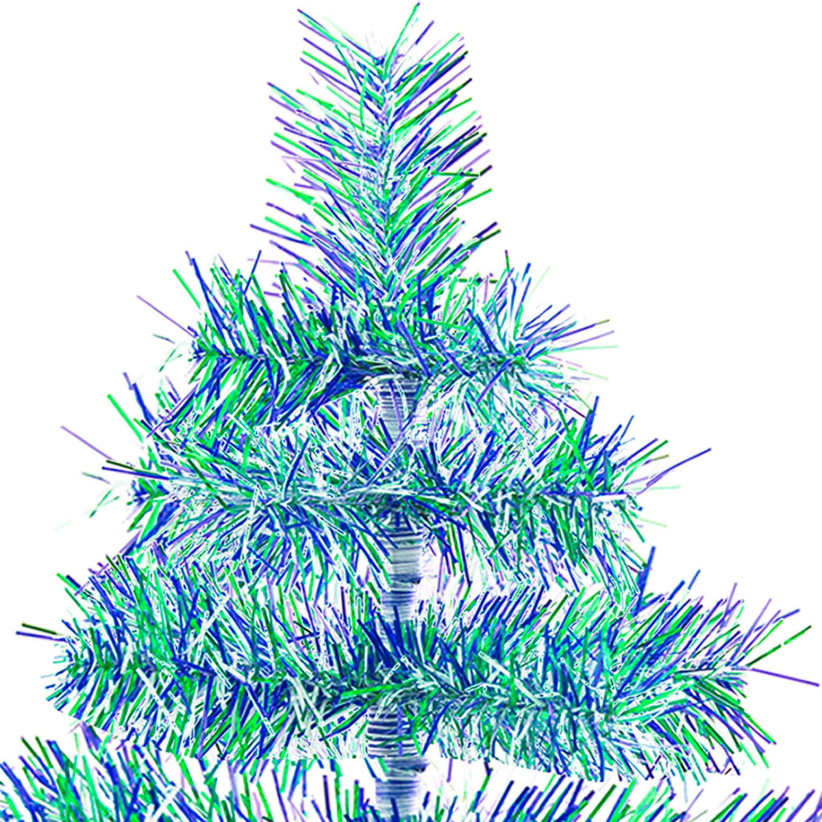 Earth Day-themed Multicolor Christmas Trees made by hand in the USA!  Decorate your holidays with a classic Tinsel Christmas Tree on sale at leedisplay.com