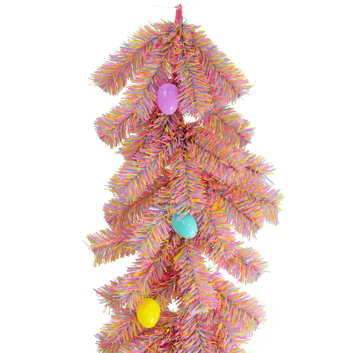 Lee Display's brand new 6ft Easter Firework Tinsel Brush Garland is made in the USA on sale now at leedisplay.com.  Easter Eggs Included!