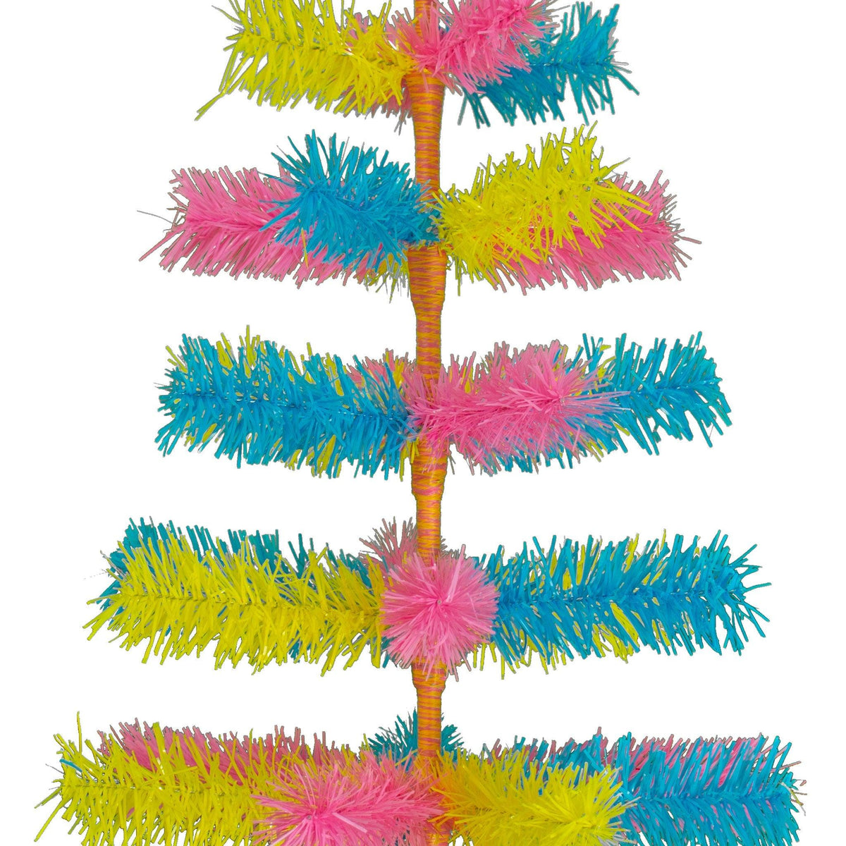 Lee Display's Original Easter-themed Mixed Tinsel Christmas Trees!    Decorate for the holidays with retro Pink, Blue, and Yellow Christmas Trees and start creating your centerpiece.  On sale now with leedisplay.com