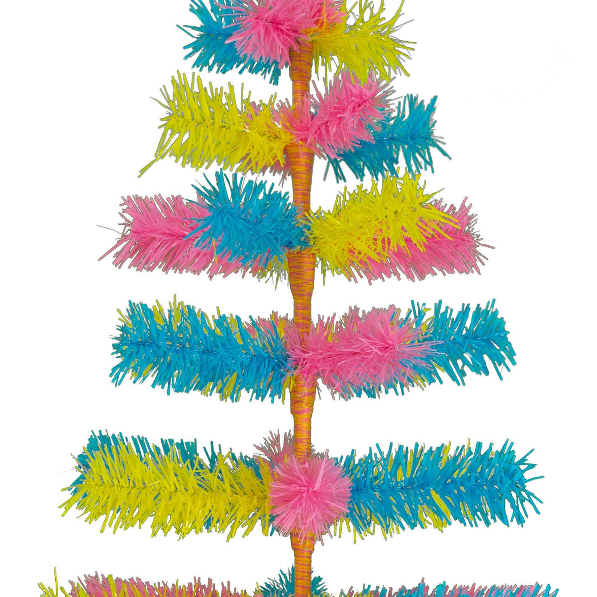 Lee Display's Original Easter-themed Mixed Tinsel Christmas Trees!    Decorate for the holidays with retro Pink, Blue, and Yellow Christmas Trees and start creating your centerpiece.  On sale now with leedisplay.com