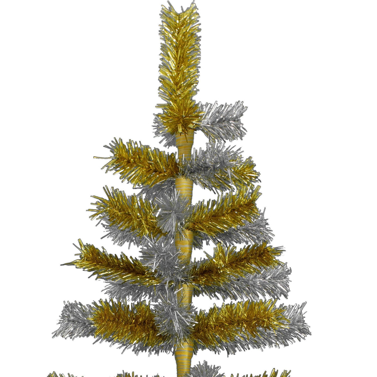 Gold & Silver Mixed Tinsel Christmas Tree - Lee Display