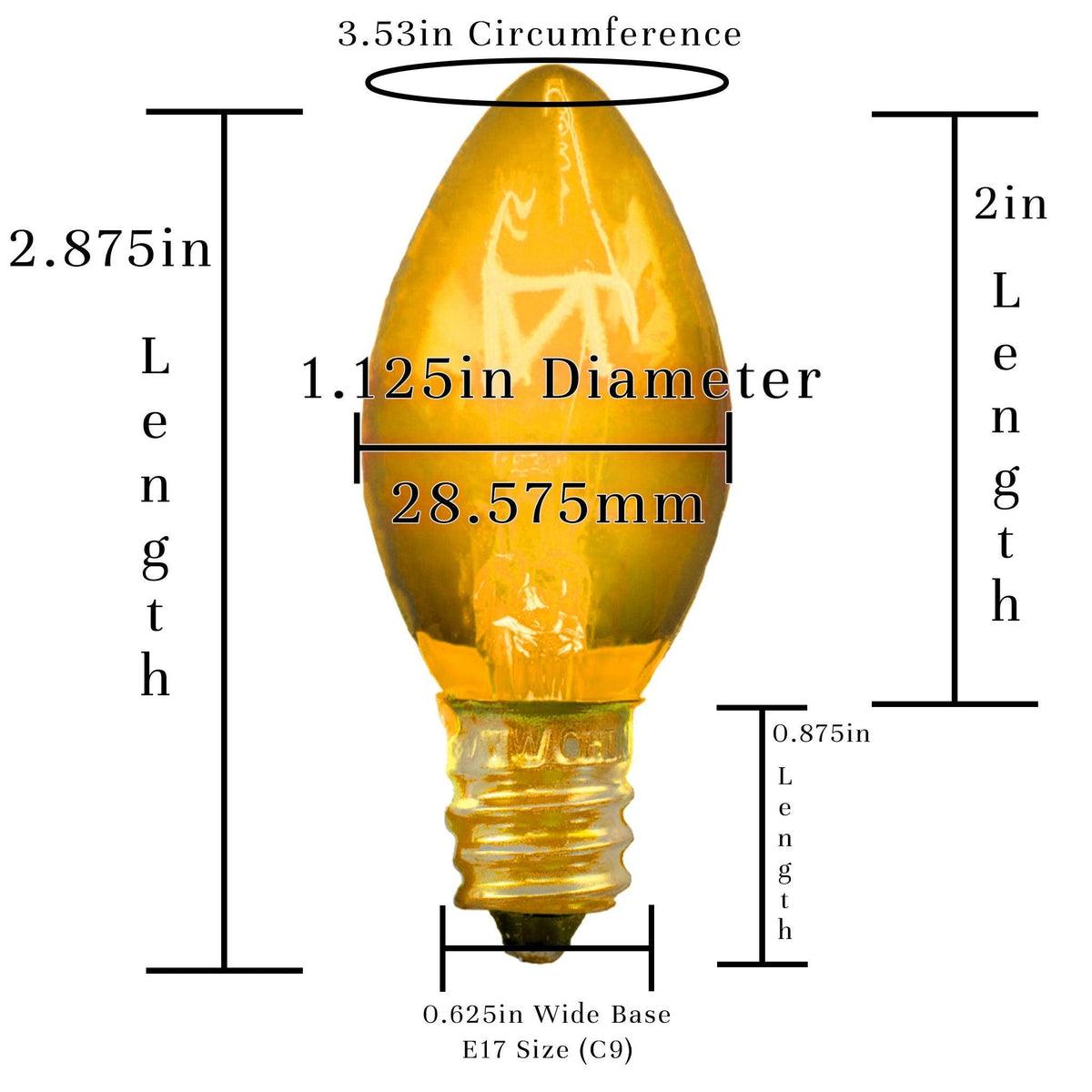 25FT C7/C9 Candelabra Style Gold Outdoor String Lighting Set with Bulbs Included.  Available at leedisplay.com