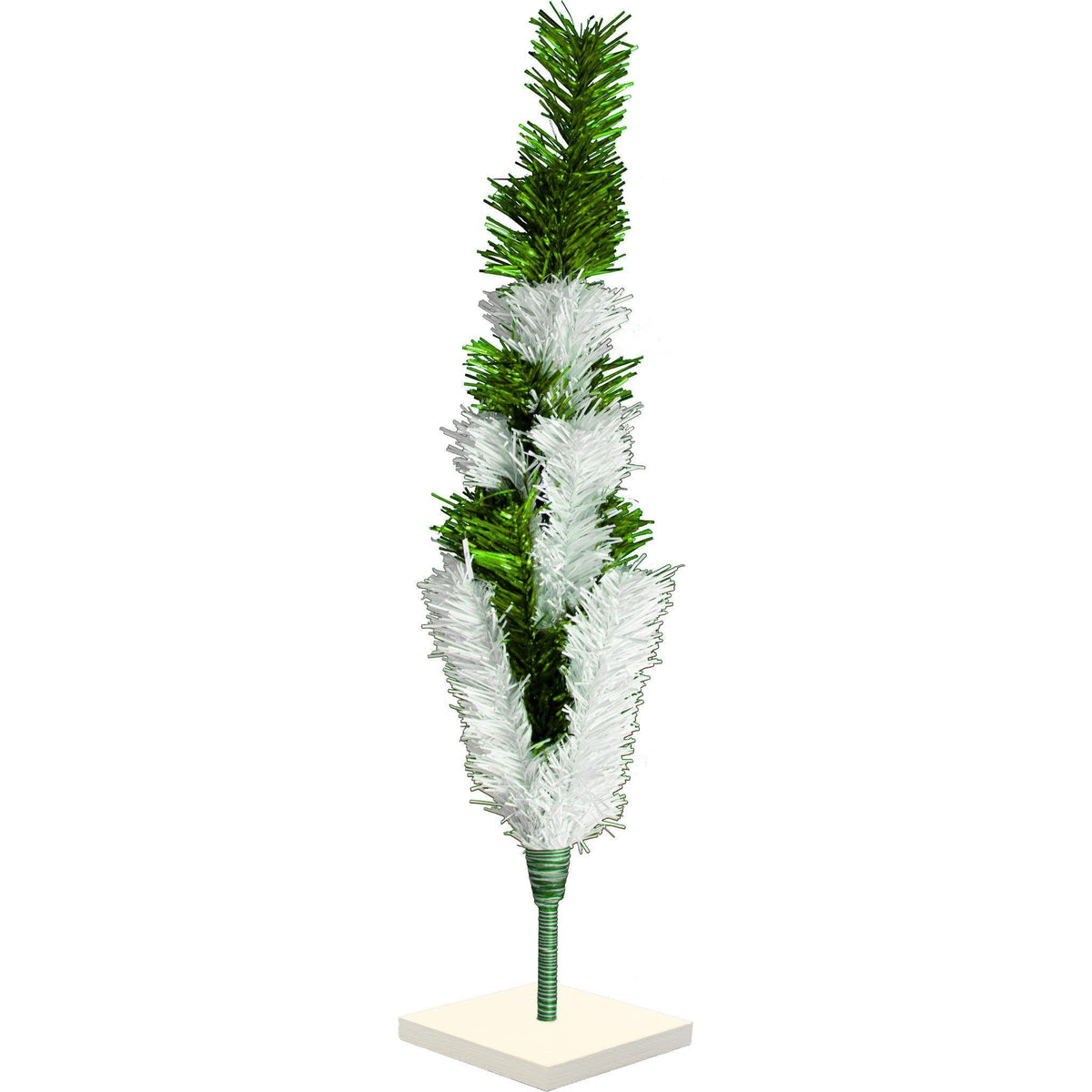 Green & White Layered Tinsel Christmas Trees on sale at leedisplay.com