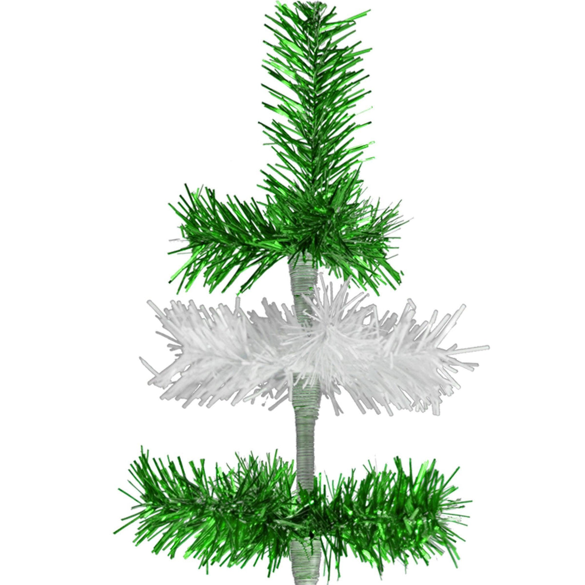 Green & White Layered Tinsel Christmas Trees on sale at leedisplay.com