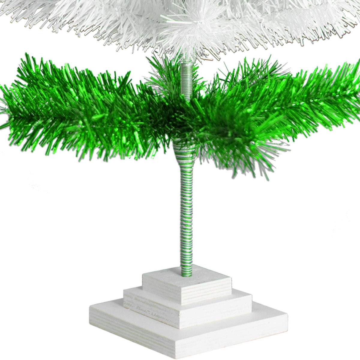 Green & White Layered Tinsel Christmas Trees on sale at leedisplay.com