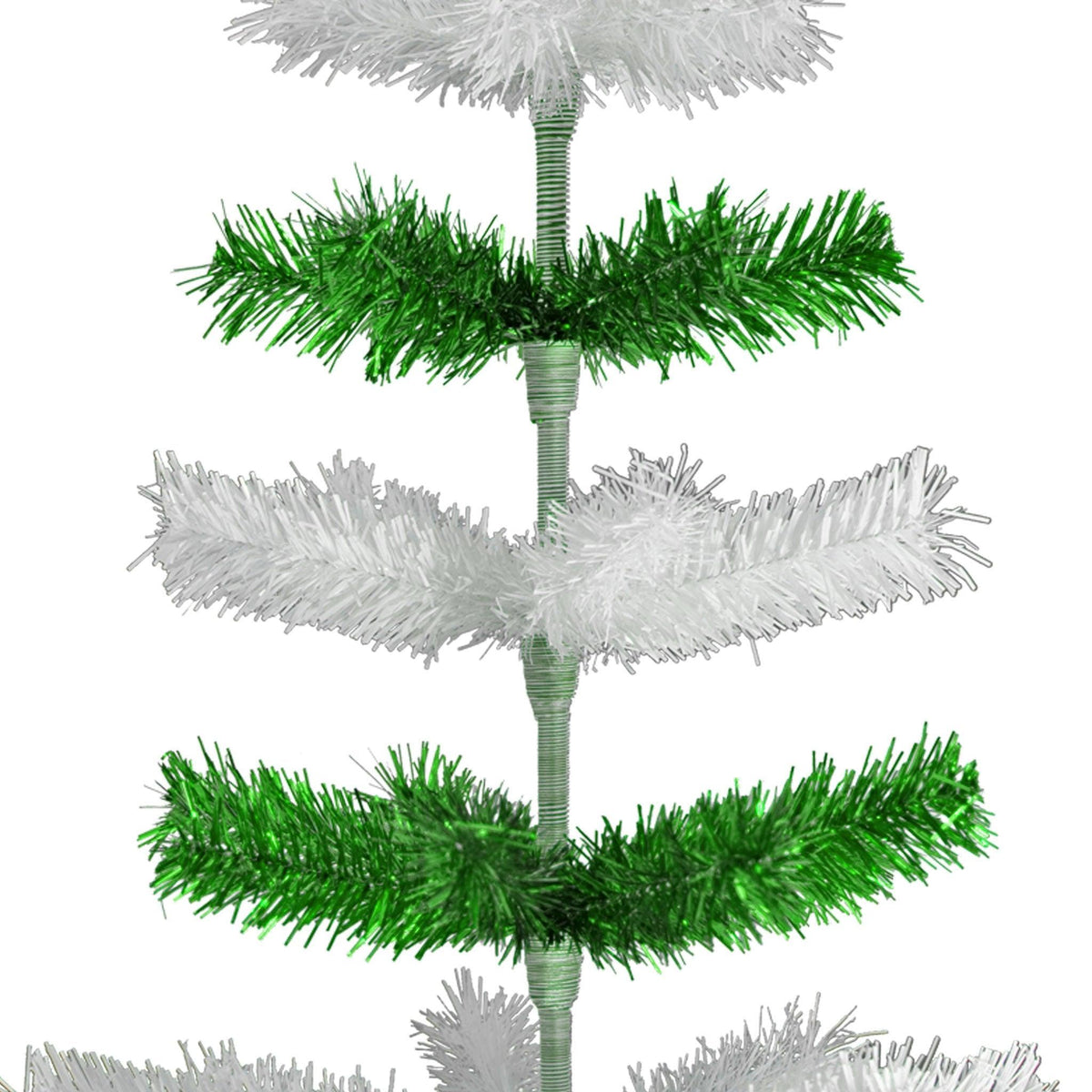 Green & White Layered Tinsel Christmas Trees on sale at leedisplay.com