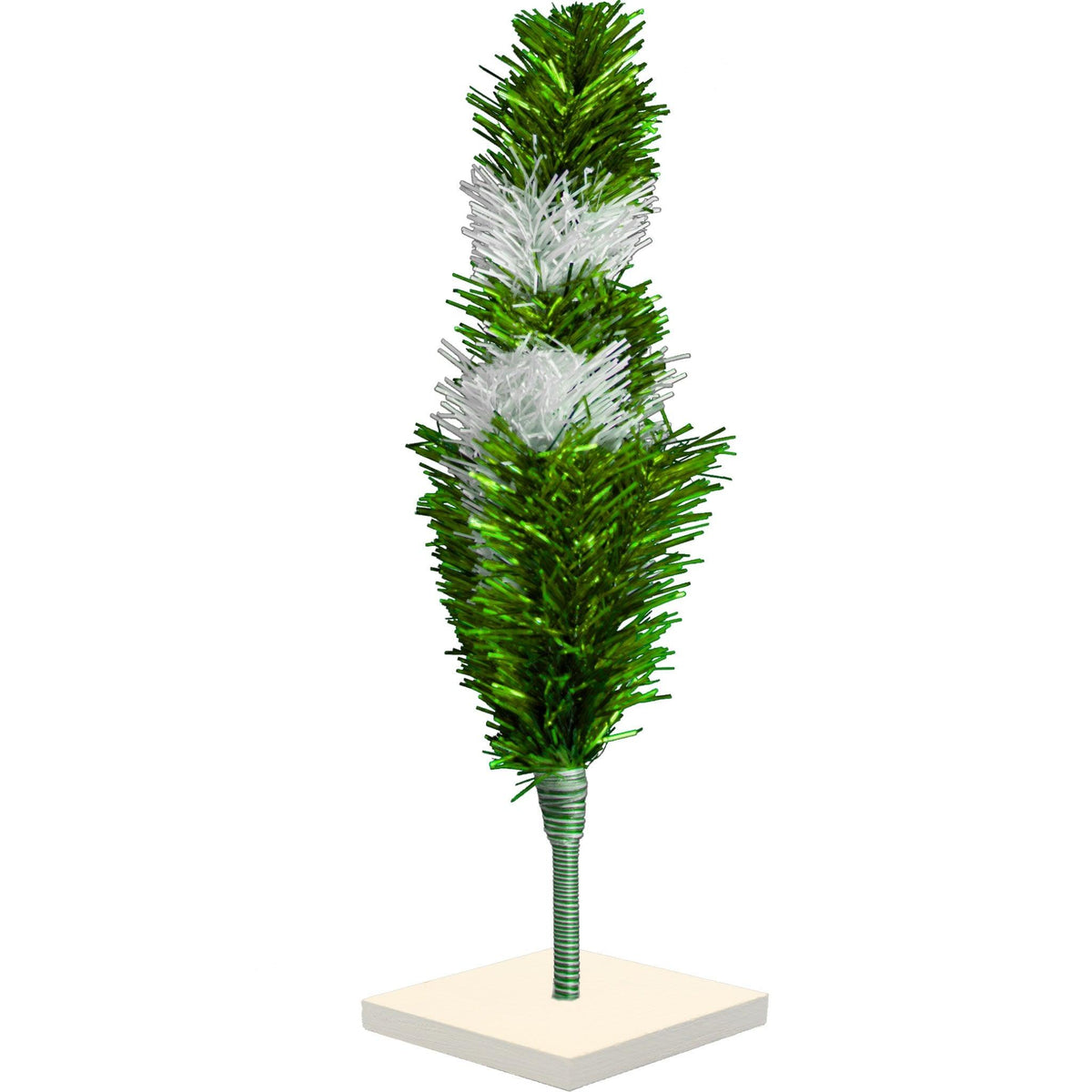 Green & White Layered Tinsel Christmas Trees on sale at leedisplay.com