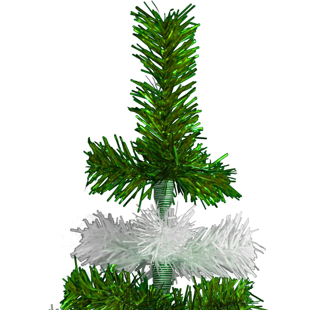 Green & White Layered Tinsel Christmas Trees on sale at leedisplay.com