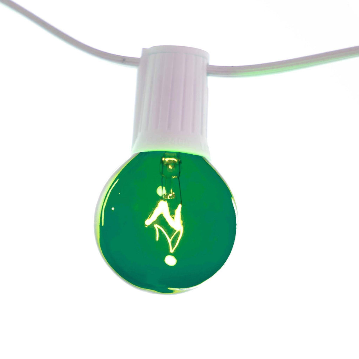 1 Box of 25 of brand new transparent Green G40 Globe Light Bulbs Replace your old bulbs today at leedisplay.com