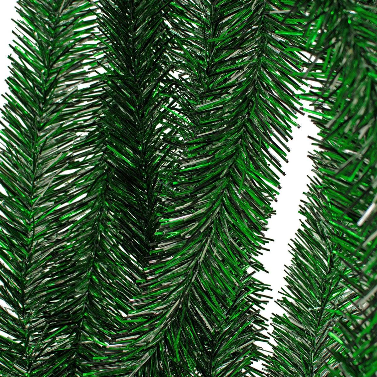 Lee Display's Green Silver and Black Tinsel Garlands sold in 25ft lengths at leedisplay.com