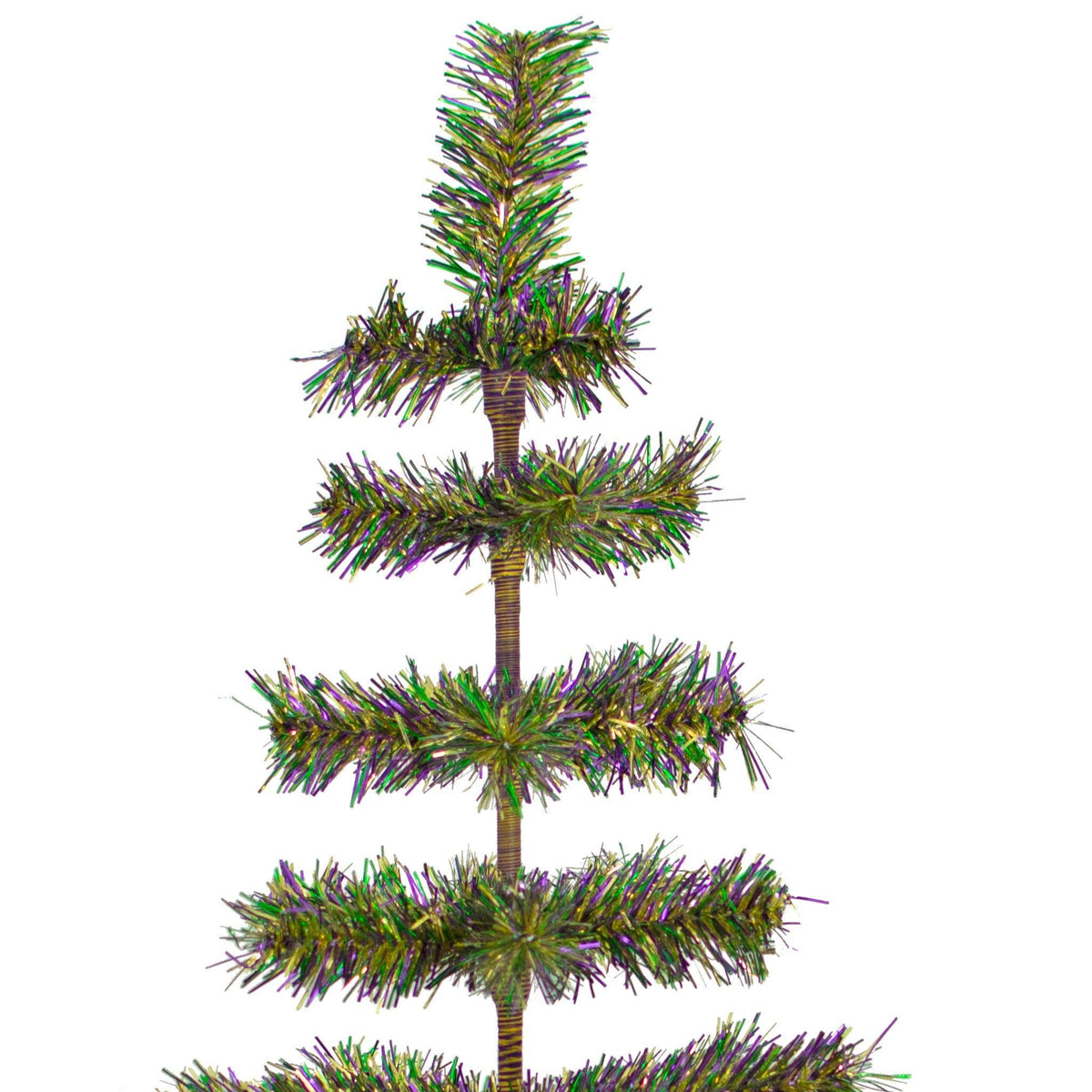 Lee Display's Festive Mardi Gras Tinsel Christmas Trees on sale only at leedisplay.com